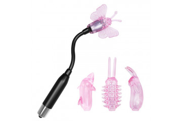 Вибратор для точечной стимуляции с 4 насадками