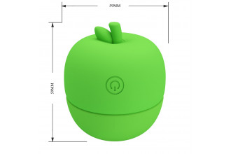 Зеленый клиторальный стимулятор в форме яблочка Apple Secret