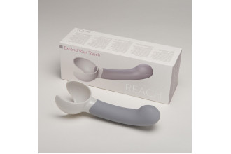 Серая насадка Reach для вибромассажёра Revel Body - 14 см.