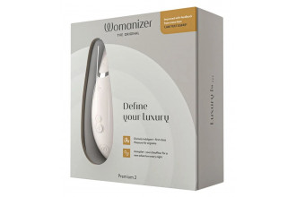 Светло-серый клиторальный стимулятор Womanizer Premium 2