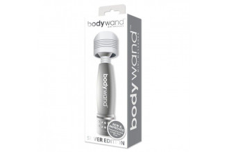 Серебристый жезловый мини-вибратор с кристаллами Mini Massager Silver Edition