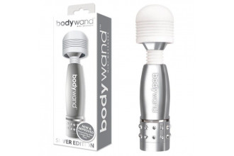 Серебристый жезловый мини-вибратор с кристаллами Mini Massager Silver Edition