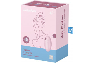 Розовый вакуум-волновой стимулятор с вибрацией Vulva Lover 3
