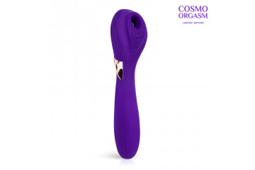 Фиолетовый вакуумный стимулятор с вибрацией - 18,4 см.