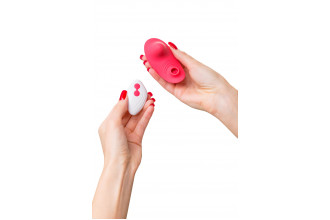 Розовый вибровкладыш в трусики с вакуум-волновой стимуляцией Xiari