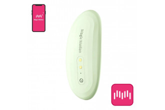 Зеленый вибромассажер в трусики Magic Motion Nyx - 8,8 см.