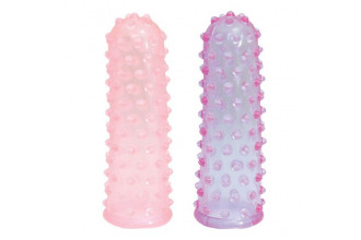 Набор из 2 пупырчатых насадок на пальцы FINGER SLEEVES PURPLE/PINK