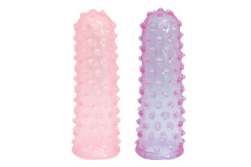 Набор из 2 пупырчатых насадок на пальцы FINGER SLEEVES PURPLE/PINK