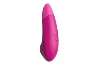 Розовый бесконтактный клиторальный стимулятор Womanizer Enhance с вибрацией