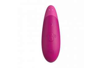 Розовый бесконтактный клиторальный стимулятор Womanizer Enhance с вибрацией