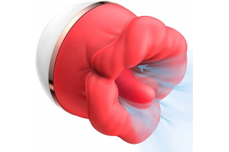 Красный клиторальный стимулятор в форме ротика