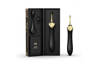 Черный клиторальный вибростимулятор с насадками Bess Черный клиторальный вибростимулятор с насадками Bess