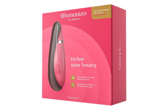 Розовый клиторальный стимулятор Womanizer Premium 2