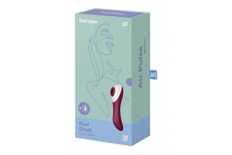 Бордовый вакуум-волновой вибростимулятор Dual Crush