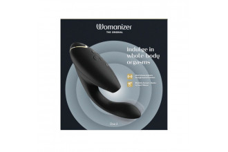 Черный бесконтактный клиторальный стимулятор Womanizer Duo 2