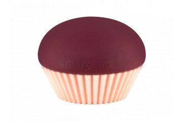 Бордовый вакуум-волновой вибратор в форме капкейка