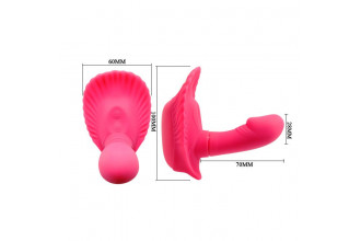 Клиторальный стимулятор с вагинальной пробкой Fancy Clamshell