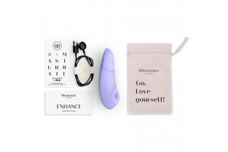 Сиреневый бесконтактный клиторальный стимулятор Womanizer Enhance с вибрацией