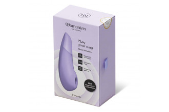 Сиреневый бесконтактный клиторальный стимулятор Womanizer Enhance с вибрацией
