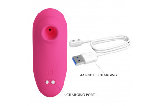 Розовый вакуумный клиторальный массажер Arila