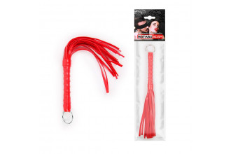 Красная плеть с рукоятью в оплетке - 28 см.