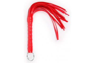 Красная плеть с рукоятью в оплетке - 28 см.