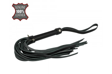 Черная многохвостовая плеть с шипами - 40 см.