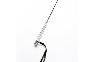 Черный кожаный стек с гладкой ручкой - 55 см.