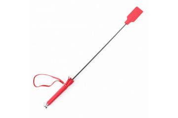 Красный кожаный стек с прямоугольным шлепком - 64 см.