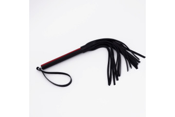 Черно-красный кожаный флоггер - 50 см.