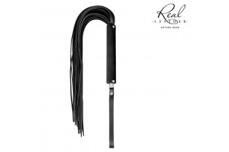 Черная кожаная плеть-флоггер - 84 см.