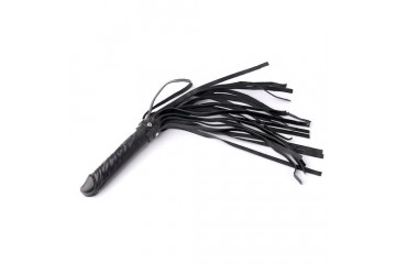 Чёрная плеть Ракета А с ручкой-фаллосом - 50 см.