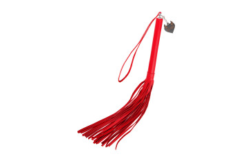 Красная кожаная плеть с петлёй - 50 см.