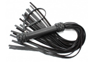 Черная плеть с плетением турецкие головы - 60 см.