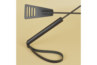 Черный кожаный стек «Сириус» - 60 см.