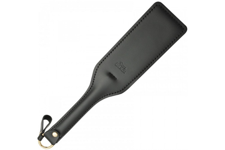 Черная кожаная шлепалка SitaBlack - 30 см.