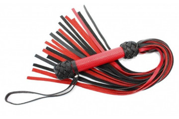 Красно-черная плеть с плетением турецкие головы - 60 см.