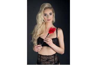 Пластиковая метелочка с красными пёрышками Small Feather Tickler - 32 см.