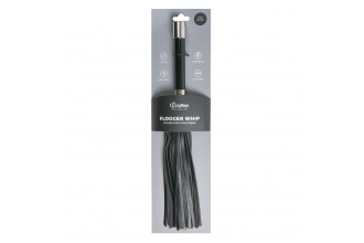 Черная плеть Easytoys Flogger With Metal Grip - 38 см.