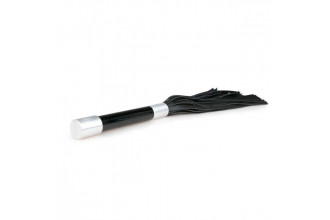 Черная плеть Easytoys Flogger With Metal Grip - 38 см.