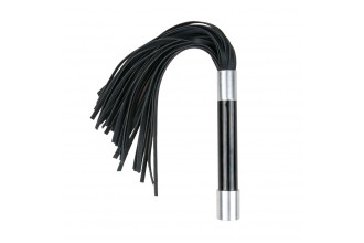 Черная плеть Easytoys Flogger With Metal Grip - 38 см.