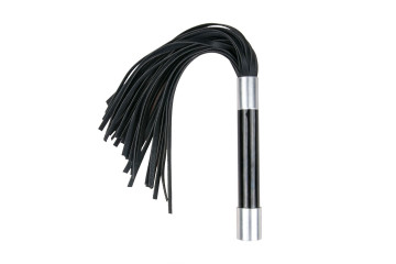 Черная плеть Easytoys Flogger With Metal Grip - 38 см.