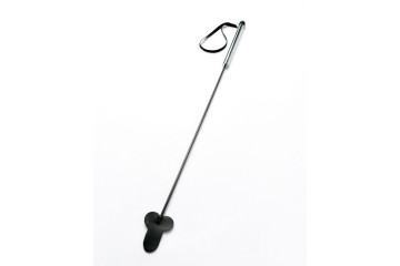 Черный стек Фаллос с металлической ручкой - 55 см.