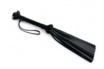 Черная кожаная плеть King Arsenal - 44 см.