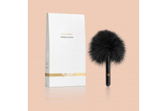 Черная перьевая кисточка с гладкой ручкой Caressing Feather