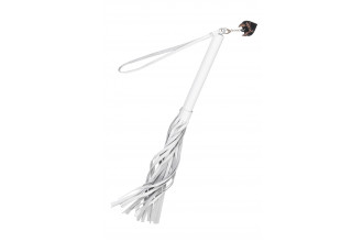 Белая кожаная плеть - 50 см.