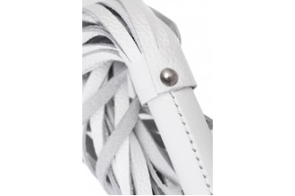 Белая кожаная плеть - 50 см.