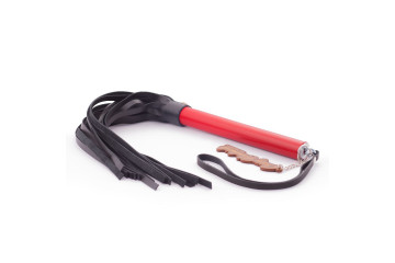 Черно-красная плеть из натуральной кожи - 52 см.