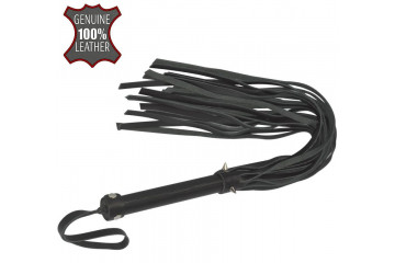 Черная большая многохвостая плеть с шипами - 55 см.