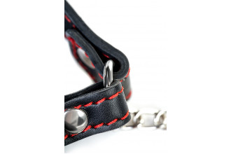 Черный кляп-трензель Theatre в виде косточки с зажимами для сосков Черный кляп-трензель Theatre в виде косточки с зажимами для сосков